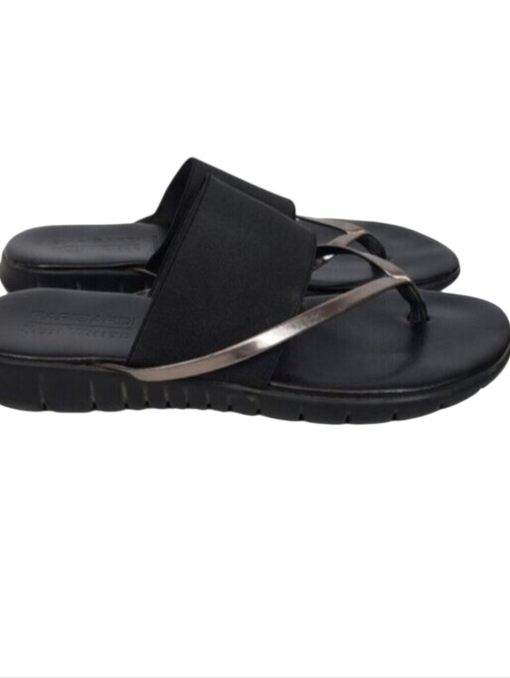 Ron White Rapisardi Danae Thong Sandal Gold Black Size 40 Made in Ita…